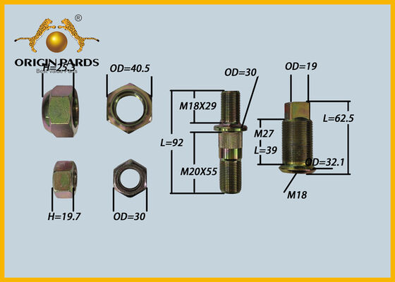ORIGIN PARDS Wielbout Kit 8970170432 Achteras Rechts 5 Gaten Remtrom Wielvelg Vastgezet Isuzu NPR NMR Truck 4JJ1 4HG1 Motor